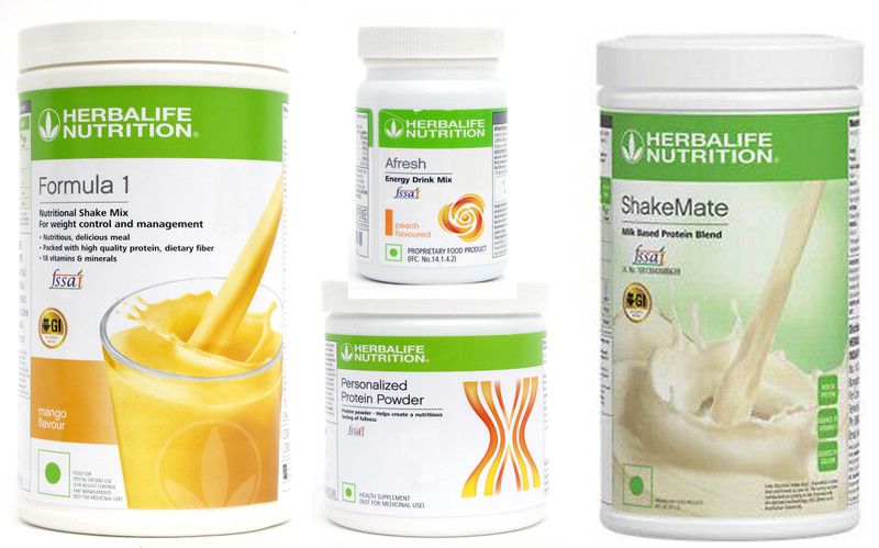 Herbalife Nutrition Formula 1 Mango + Protein Powder 200 Gram + Afresh Peach + Shake Mate Protein Shake  (1250 g, Mango, Peach)