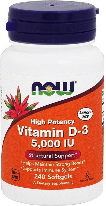 Now Foods Vitamin D3 - 5000 IU 240 softgels  (240 No)