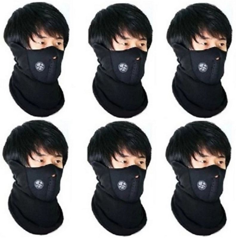 zaysoo Half Face Mask Dust Proof black mask 6 pcs Half Face Mask Dust Proof Bike Riding Mask Anti Pollution Mask Neck Warmer With Filter  (Black, Free Size, Pack of 1)