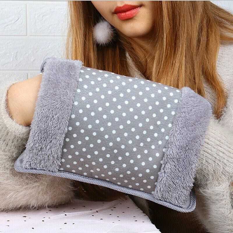Gabbar Electric Hot Water Bag Heating Gel Pad Fur Velvet With Hand Pocket and Auto cut off Pain Relieve Grey Electric 1 ml Hot Water Bag  (Grey)