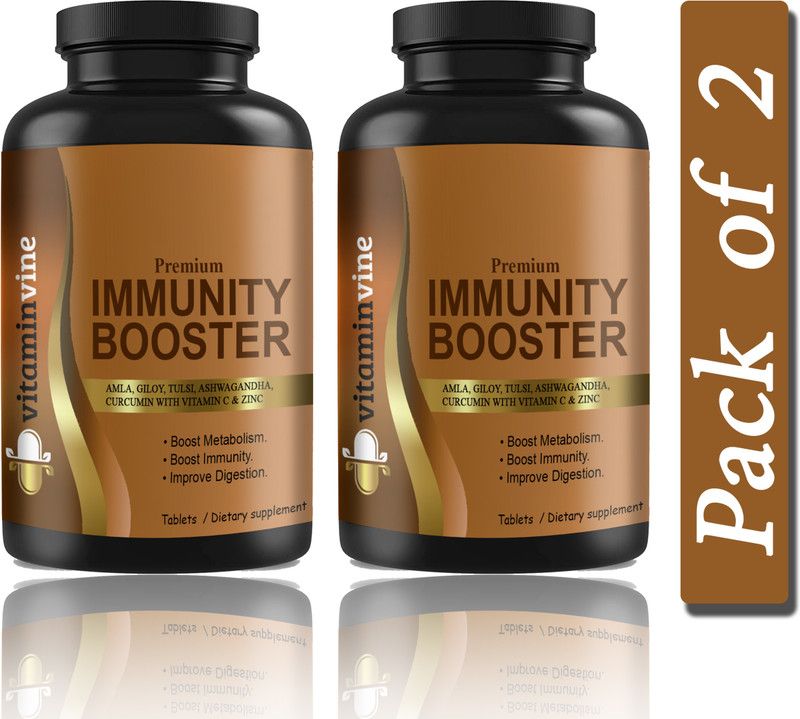 Vitaminvine Immunity Booster Tablets ,Vitamin C (S204)  (2 x 60 Tablets)