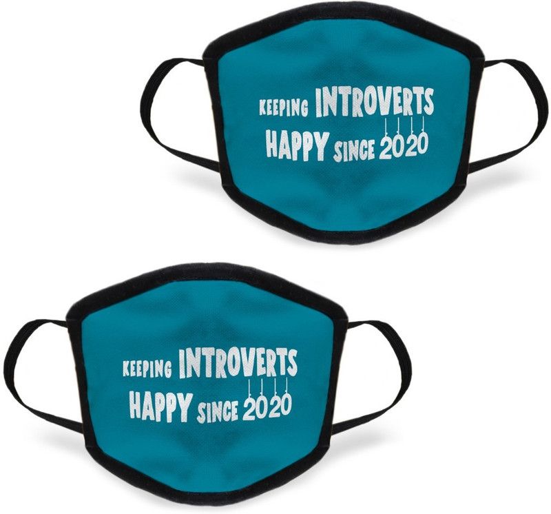 Indigifts PRINTED FASHIONABLE MASK DMKPMBK02OVMM-QTP20005 Cloth Mask  (Free Size, Pack of 2)