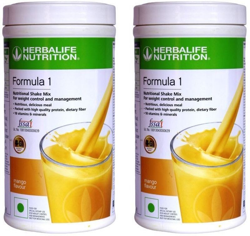 HERBALIFE Formula 1 Nutritional Shake Mix - Mango Flavor 2 PCS PACK Plant-Based Protein  (500 g, Mango)