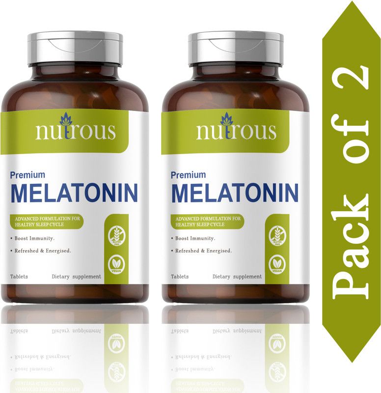 Nutrous Sleeping Pills Aid for Deep Sleep with Melatonin Tablets (H211)  (120 Tablets)