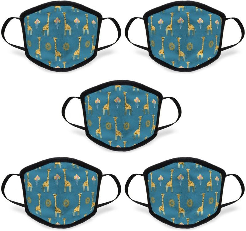 Indigifts 5 Anti-Dust 3 Layered Half Face Mask Medium Size 3 Layered Half Face Mask Set of 5 Medium Size Reuseable and Washable Dust Protection Mask for Men, Women, Adults_S-DMKPMBK05OVMM-RPT20014 Reusable, Washable Cloth Mask  (M, Pack of 5, 3 Ply)