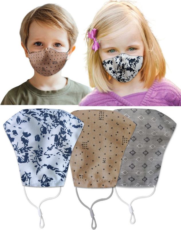 El Regalo kids-mask1 Cloth Mask With Melt Blown Fabric Layer  (Multicolor, S, Pack of 3)