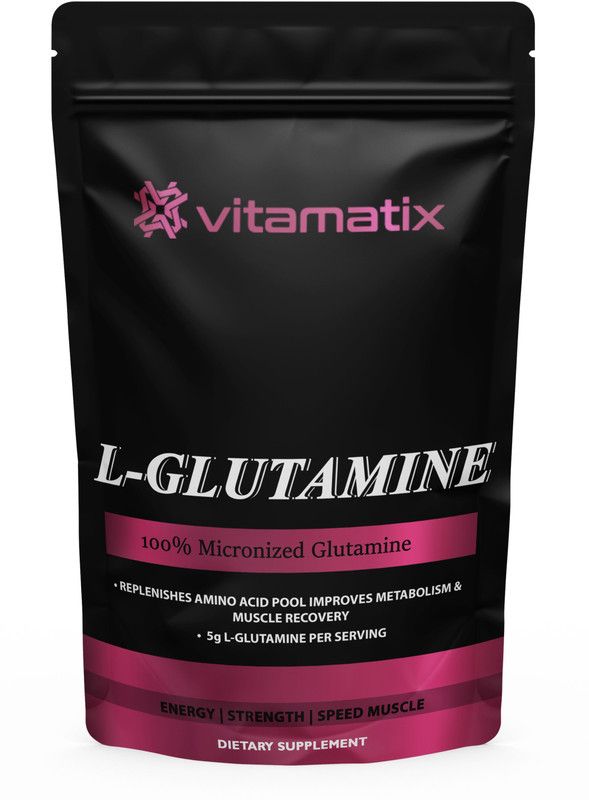 Vitamatix Pure 100% L-Glutamine - Glutamine Pro (OL101) Glutamine  (500 g, Unflavored)