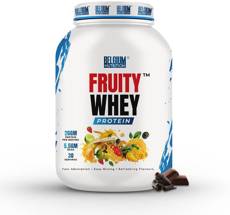 Belgium Nutrition USA Imported Fruity Whey With Quality Protein, Amino, Glutamine For Hard Muscle Whey Protein  (1 kg, Chocolate)