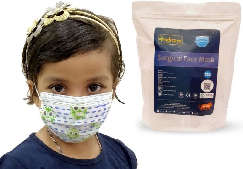 Indicare Health Sciences Kids Masks|3 Ply Printed Surgical Kids Masks (Funko Collection) Surgical Mask  (Free Size, Pack of 50, 3 Ply)