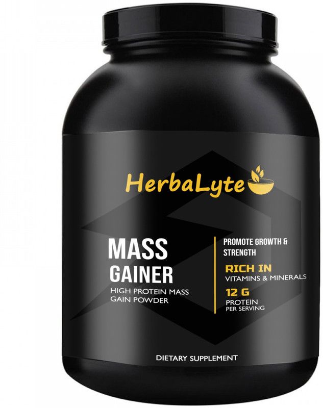 Herbalyte Nutrition Super Gainer XXL Weight Gainers/Mass Gainers (S149) Pro Weight Gainers/Mass Gainers  (2000 g, Strawberry)
