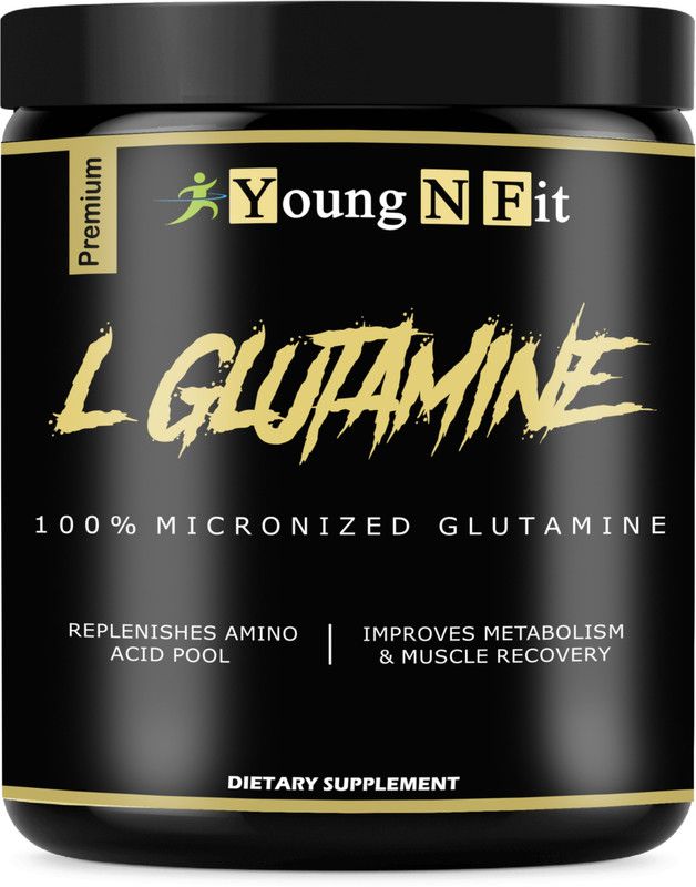 Young N Fit Pure 100% L-Glutamine - Glutamine (S100) Pro Glutamine  (400 g, Unflavored)