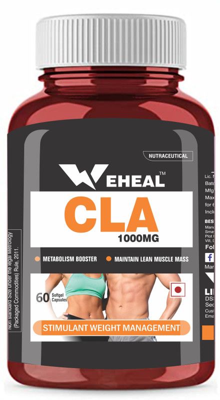 WEHEAL CLA 1000mg (Conjugated Linoleic Acid)-Natural Support, Weight loss  (60 Capsules)