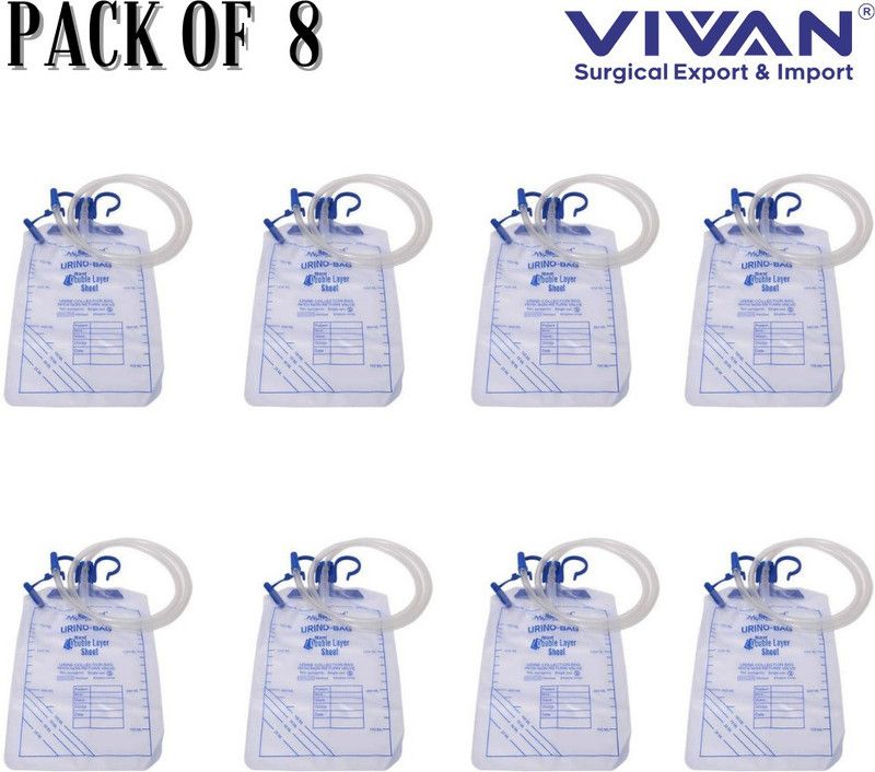 V SURZ URINE BAG HIGH QUALITY MATERIAL URINE COLLECTION WITH BAG (pack of 8) Urine Bag  (2000 ml White)