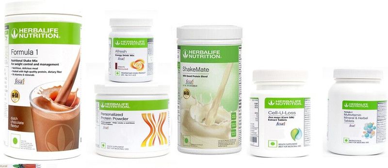 HERBALIFE Formula1 ShakeChocolate+ Protein + Afresh Elaichi+ Shake Mate + Cell U Loss +F2 Protein Shake  (1300 g, Chocolate, Elaichi)
