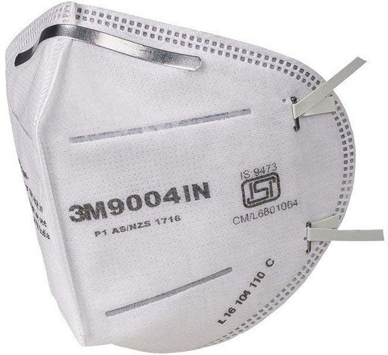 3M 9004IN ISI Approved Air Filter Anti-Pollution Mask and Respirator - Pack Of 01 Reusable, Washable  (White, M, Pack of 1)