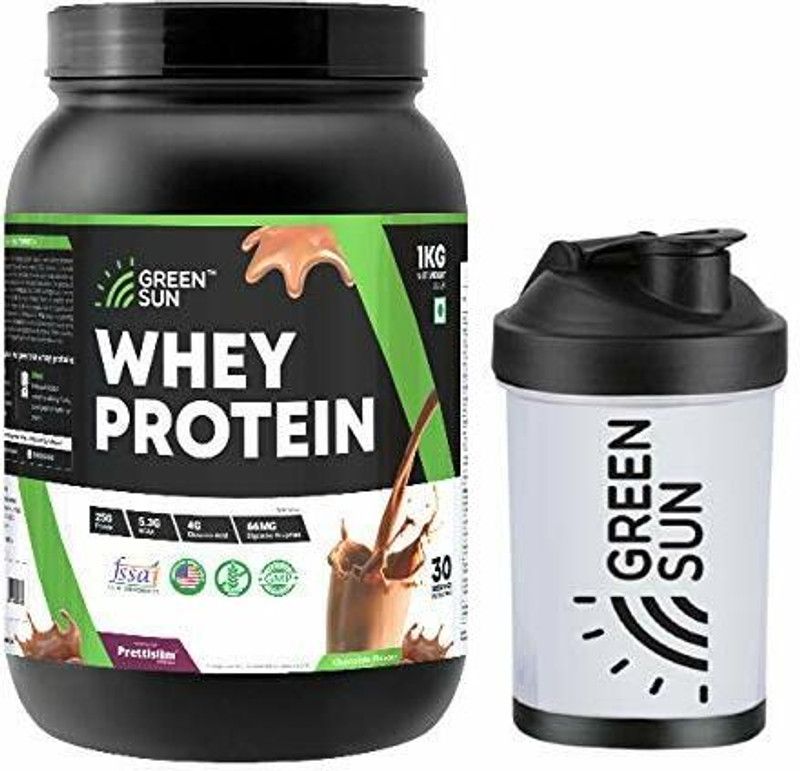 GREEN SUN Whey Protein Suppliment with Shaker  (1 kg)