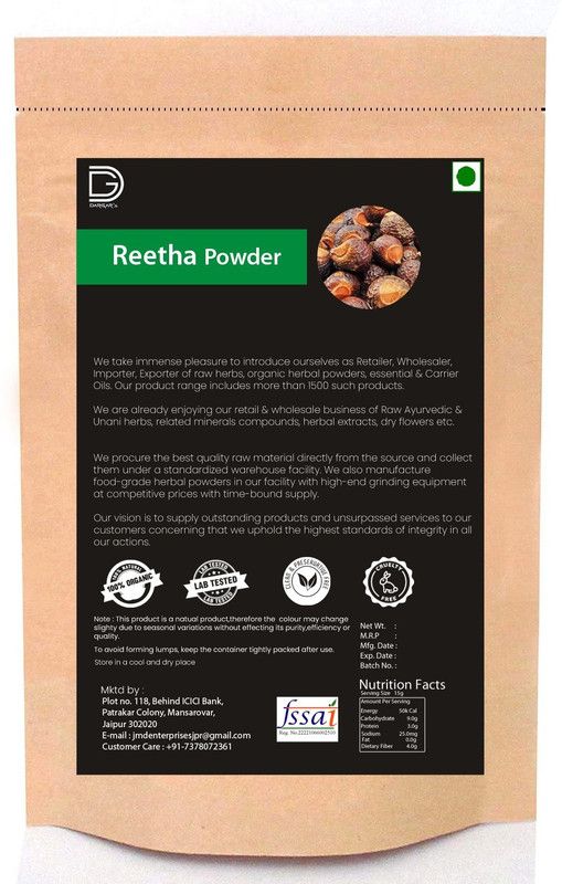 Dargar's Reetha Powder For Hair Growth| Powder for Hair Wash | Aritha powder - 100 grams  (100 g)