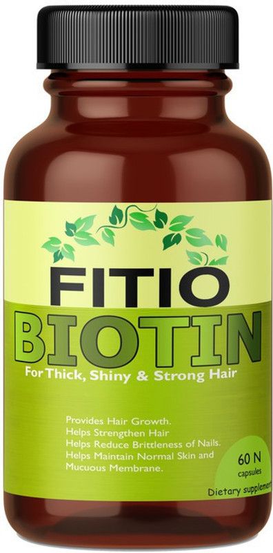 FITIO Biotin 10,000 MCG - 60 Capsules Natural  (60 No)