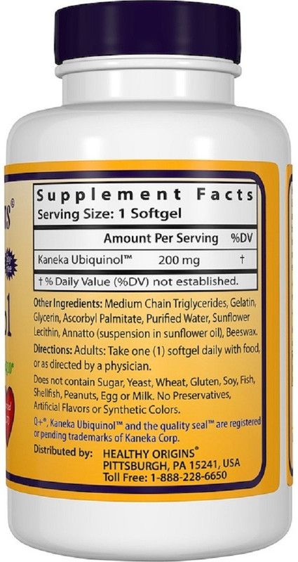 Healthy Origins ORIGINSHealthy Origins, Ubiquinol, Kaneka QH 200 mg  (60 No)