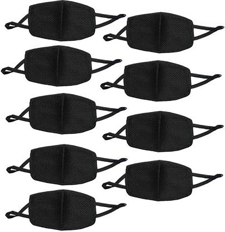 DvineAutoFashionZ Reusable and Washable Anti-Pollution Dust Unisex Mouth Mask Black Set 9 HAPMB4120  (Black, Free Size, Pack of 1)
