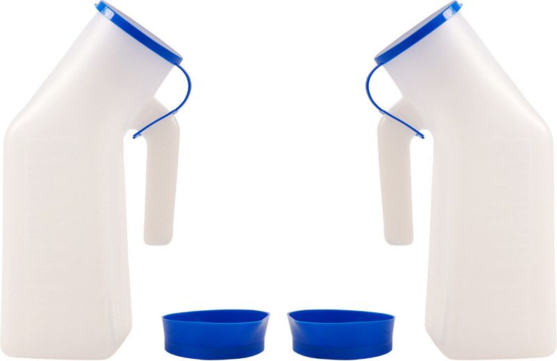 saniquik Unisex Polypropylene Autoclavable Urinal (1000 Ml) Pack of 2 Urine Pot  (1000 ml White)