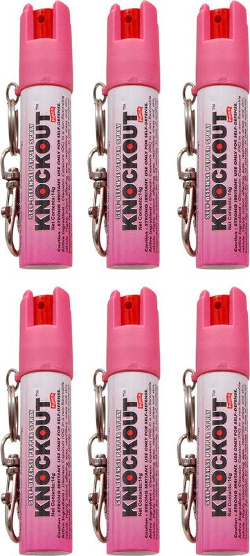 Knockout Self Defence Pepper Spray for Women Safety With Key Ring(Pack of 6) Pepper Fogger Spray