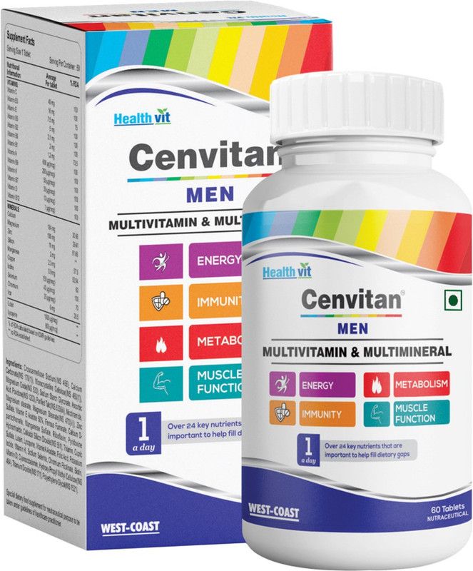 HealthVit Cenvitan Men Multivitamin & Multimineral for Metabolism and Immunity - 60 Tablets  (60)