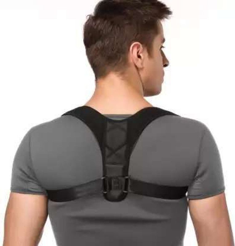 Tobelin Shyam Adjustable Pain Relief Back support Posture corrector belt Shoulder Support  (Black)