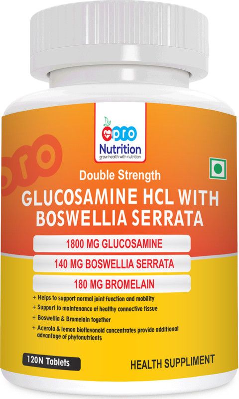 PRONUTRITION Glucosamine With Boswellia & Bromelain Double Strength-120 Tablets  (120 Tablets)
