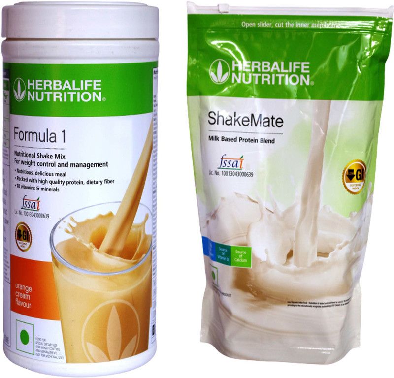 HERBALIFE Formula 1 Shake - Orange Flavor With Shake Mate - Vanilla Flavor For Weight Loss Protein Shake  (1000 g, Orange Cream)