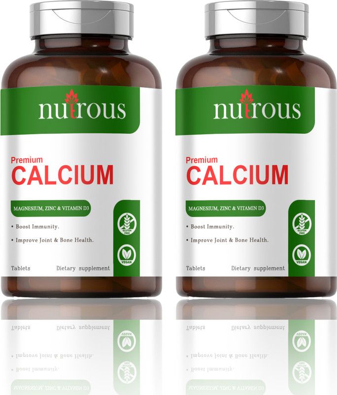 Nutrous Calcium, Magnesium, Zinc, D3 & B12 Tablets (D236)  (2 x 60 Tablets)