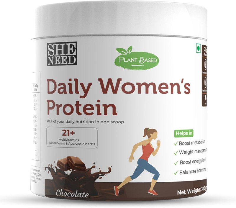 SheNeed Plant Based Daily Women’s Protein Drink with 21+ Nutrients for Women - 300gm  (300 g)