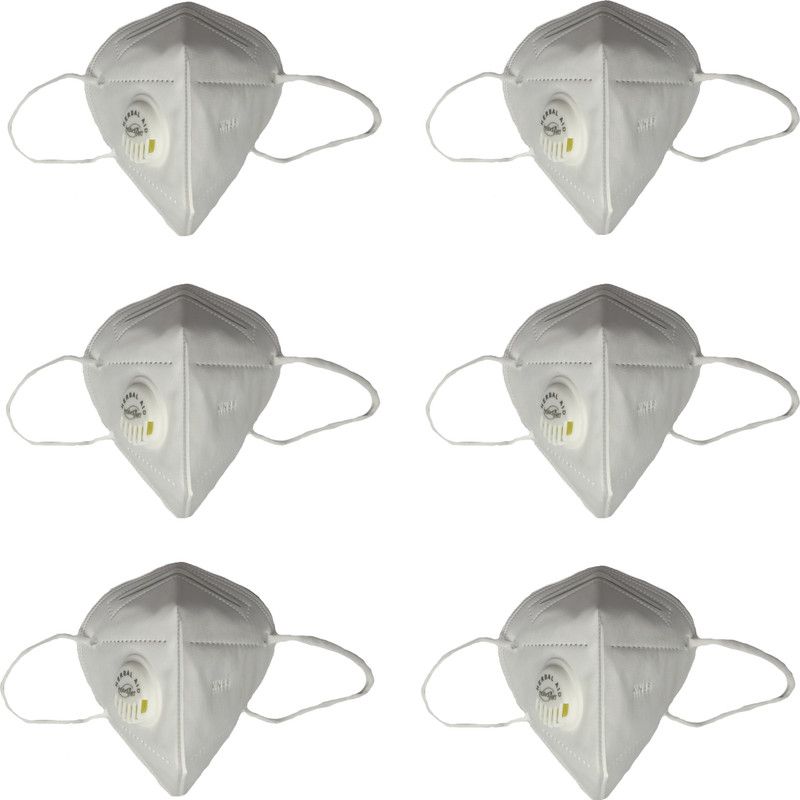 HERBAL AID KN95 Circle White Filter Mask 6 Reusable  (White, Free Size, Pack of 6)