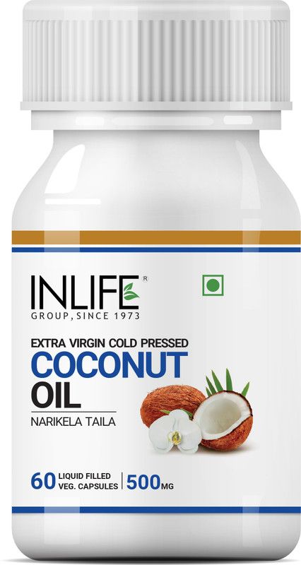 Inlife Coconut Oil Supplement 500 mg - Vegetarian Capsules  (60 No)