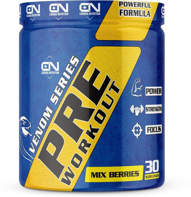 CANADA NUTRITION Pre-Workout for Increased Muscle Pump ,Insane Power, Endurance & Strength Sports Drink  (195 g, Mix Berries Flavored)