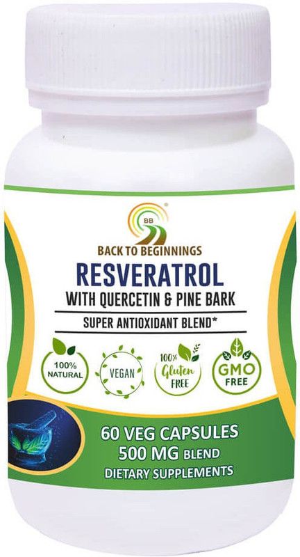 back to beginnings Resveratrol With Quercetin & Pink Bark Standardized Extract 500 Mg Blend  (60 No)