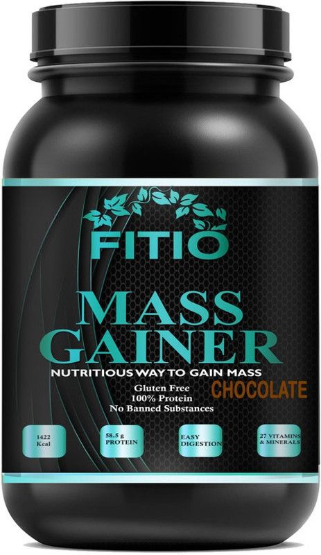 FITIO Nutrition Mass High ProteinWeight Gainers/Mass Gainers (Chocolate)MW900 Premium Weight Gainers/Mass Gainers  (2500 g, Chocolate)
