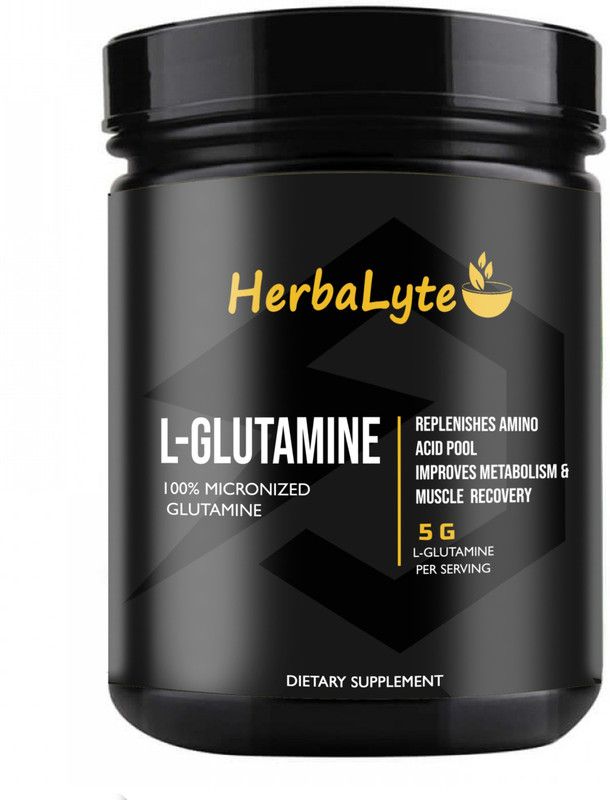 Herbalyte Nutrition Pure 100% L-Glutamine - Glutamine (S101) Pro Glutamine  (500 g, Unflavored)
