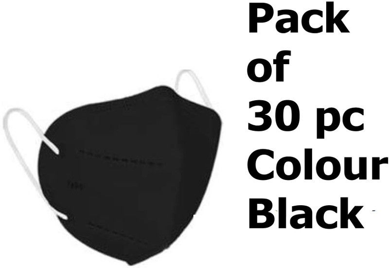 Errish Enterprises 5 Layer N95 Mask 100% Certified Anti-Pollution, Anti-Virus Reusable, Washable N95-Black-30pcs  (Black, Free Size, Pack of 30)