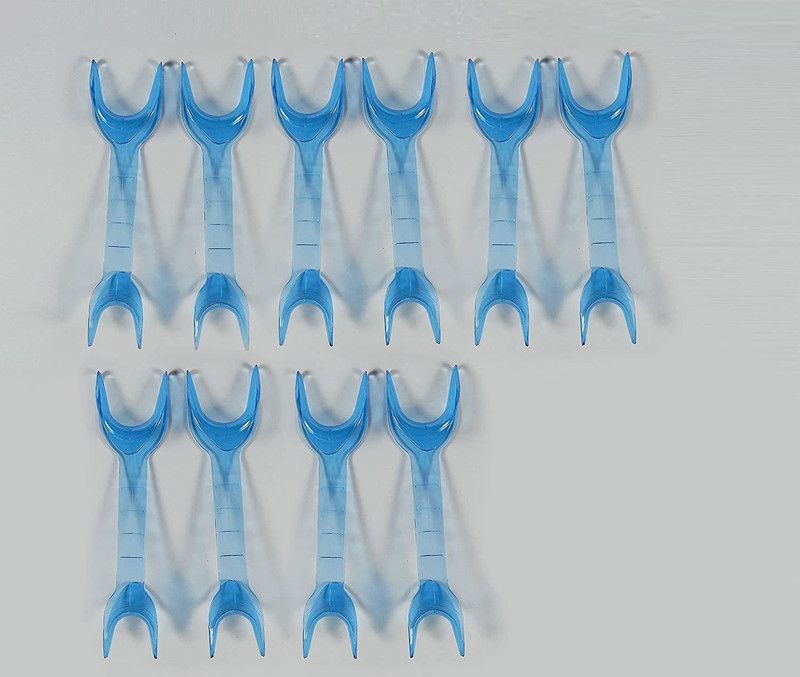 Dentosmile Double Ended / Dental Double Sided, Small / Pedo Cheek Retractor in Transparent Blue Color / Pack of 10 Hand Held Retractor  (Dental)
