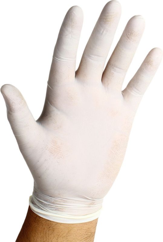 ARN NRA-10014 White Latex Examination Gloves  (Pack of 100)