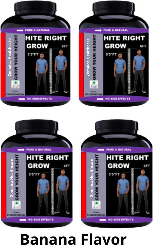 Zemaica Healthcare Hite Right Grow Banana Flavor Pack Of 4  (4 x 100 g)
