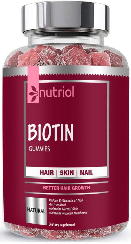 Nutriol Biotin Gummies for Hair Growth | Skin Glow & Longer Nails (SD4)  (30 No)