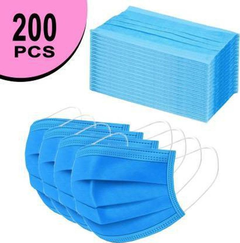 eAmaze 3 Ply Surgical Mask  (Blue, Free Size, Pack of 200, 3 Ply)