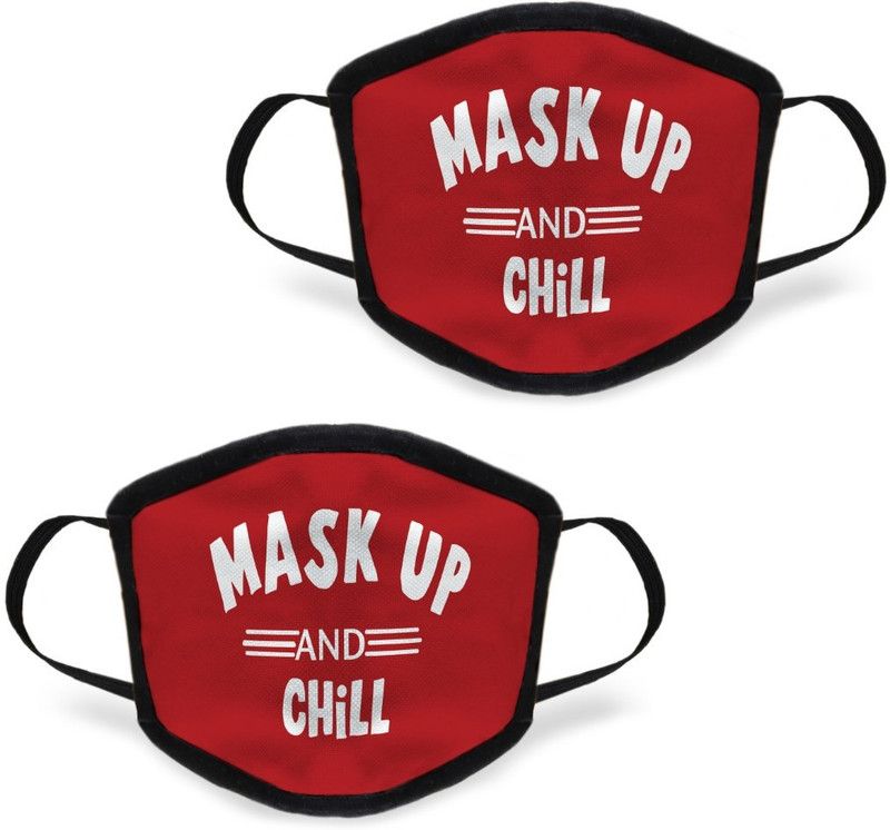 Indigifts PRINTED FASHIONABLE MASK-DMKPMBK02OVMM-QTP20002 Cloth Mask  (Free Size, Pack of 2)