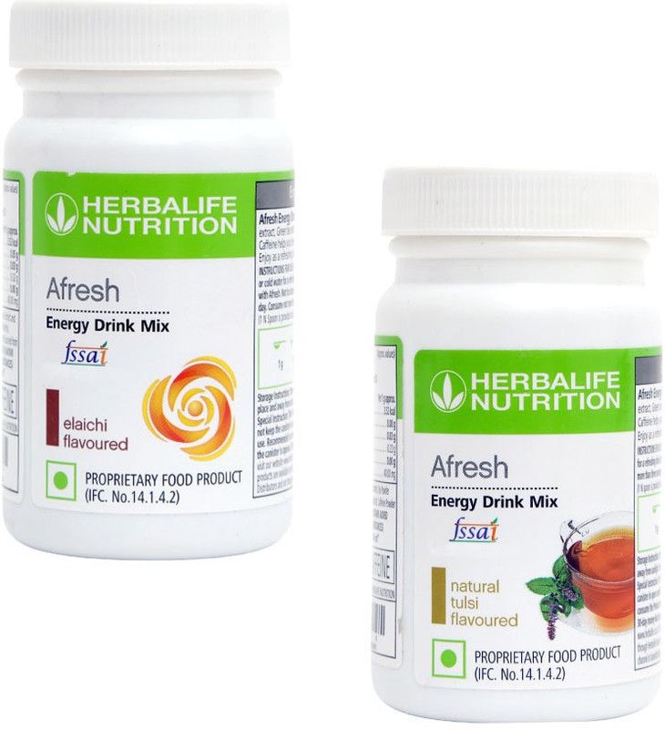 HERBALIFE Afresh Energy Drink Mix - Elaichi Flavor & Tulsi Flavor For Weight Loss Energy Drink  (50 g, Elaichi, Tulsi Flavored)