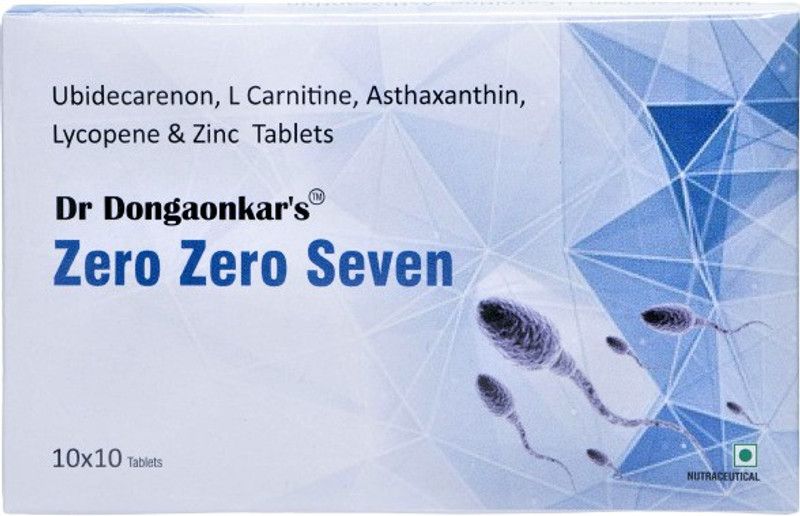 ROOT CURE ORGANICS Zero Zero Seven | With Ubidecarenon,L Carnitine, Asthaxanthin,Lycopene, Zinc,ETC.  (5 x 10 Tablets)