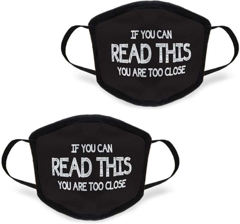 Indigifts PRINTED FASHIONABLE MASK-DMKPMBK02OVMM-QTP20006 Cloth Mask  (Free Size, Pack of 2)
