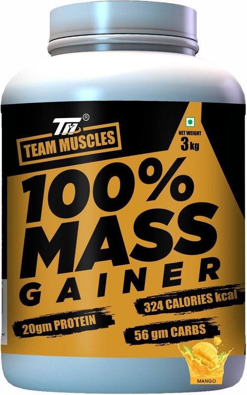 TEAM MUSCLES Mass Gainer 3 Kg (Mango) Weight Gainers/Mass Gainers  (3 kg, Mango)