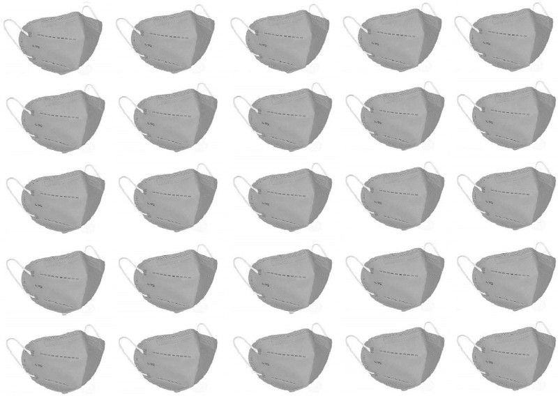 Attache N95 with Filter Face Mask, Anti-Pollution & Anti Virus Breathable Face Mask With Melt Blown Fabric Layer N95GREY25 Reusable, Washable  (Grey, Free Size, Pack of 25)